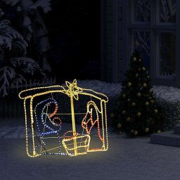 Decoratiune de Craciun scena nasterii cu 240 LED-uri, 116x41x87 cm