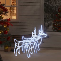 Figurina ren de Craciun cu LED alb rece, 2 buc, 60x30x60 cm