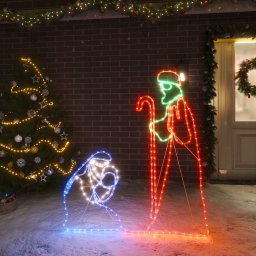 Figurina Sf. Maria si Iosif de Craciun, 264 de LED-uri GartenMobel Dekor
