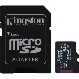 Card de memorie Kingston Industrial 64GB MicroSDHC Clasa 10 + Adaptor SD