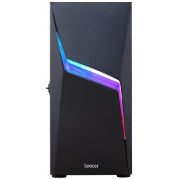 Carcasa Spacer Gaming Middle Tower ATX Sticla Securizata Negru/RGB