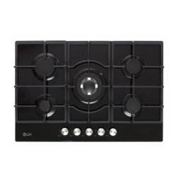 Plita Incorporabila LDK Marbella Wok Jz5bk75 Gaz 5 Arzatoare Wok Aprindere Electrica Gratare Fonta Siguranta 75 Cm Negru