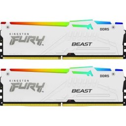 Memorie Kingston Fury Beast White RGB 32GB (2x16GB) DDR5 6400MHz Dual Channel Kit