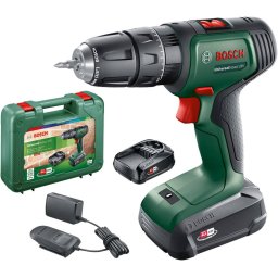 Bosch Bosch Powertools Cordless impact drill UniversalImpact 18V (green/black, 2x Li-ion battery 1.5Ah, case)