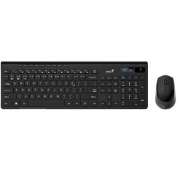 Kit Tastatura si Mouse Genius Wireless 104 Taste (Multimedia) 1200dpi 3 Butoane BT5.3 + 2.4G USB Negru