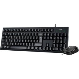 Kit Tastatura si Mouse Genius KM-100SE Combo Tastatura 104 Taste Layout HU + Mouse Optic 1200DPI AI Key Negru