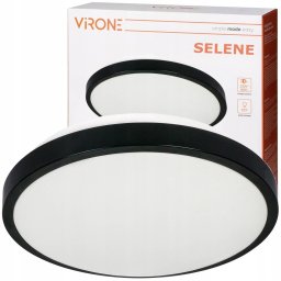 Plafoniera Virone SELENE CL/2XE27-10MV/B Diametru 30.5CM Senzor de Miscare 2xE27 Max. 2x60W IP54 IK07 Metal/Plastic Negru/Alb