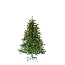 Brad Artificial GLOBIZ 150Cm PE/PVC cu Bobite Rosii Verde