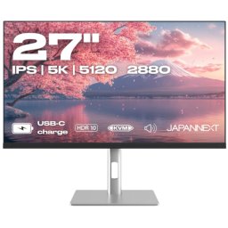 Monitor JAPANNEXT JN-IPS275K-HSPC9 27Inch IPS 5K (5120x2880) Blue Light Filter G-Sync/FreeSync USB-C PD 90W Negru/Gri