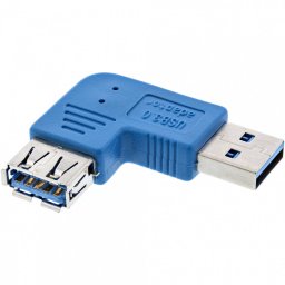 Adaptor InLine USB 3.0 Tip A T-M Unghi 90 Grade Albastru