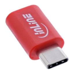 Adaptor InLine USB Type C T-M Data Blocker 240W PD Rosu