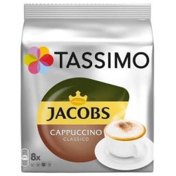 Capsule Tassimo Jacobs Cappuccino 8 Buc x 190ml 8x Specialitate Cafea + 8x Lapte 260g