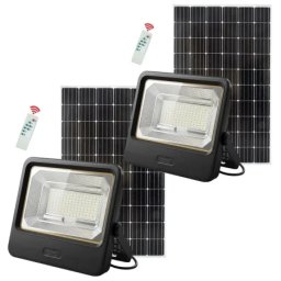 Proiector Solar LED 600W 800W 1000W Innova Smart Home Cyborg, IP67, Panou Solar 35x29 cm si Telecomanda