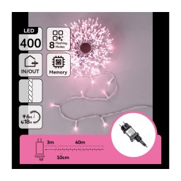 Aigostar - Ghirlandă de Crăciun LED pentru exterior 400xLED/8 funcții 43m IP44 roz