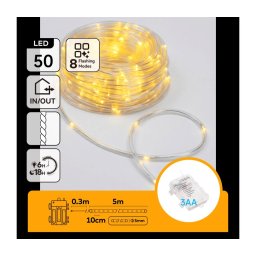 Aigostar - LED ghirlandă de crăciun pentru exterior 50xLED/8 funcții 3xAA 5,3m IP44 alb cald