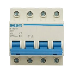 Siguranta automata intrerupator MCB 4P 63A 400V AC FTB6-63