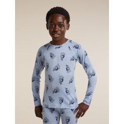 Icebreaker - bluza de corp - 200 Oasis LS Crewe Bear Tour K - Zinc Blue/Aop - 10
