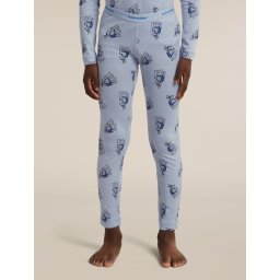Icebreaker - colanti - 200 Oasis Leggings Bear Tour K - Zinc Blue/Aop - 10