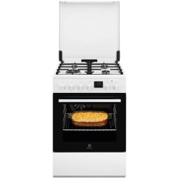 Aragaz Electrolux LKK664222W | mixt, SteamBake, 4 arzatoare, Gaz + Electric, 60x50x85.7cm