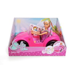 Papusa Steffi Love cu masina decapotabila de plaja, 29 cm