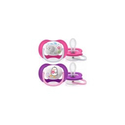 Set de 2 suzete Philips AVENT Ultra Air SCF080/08, 6-18 luni, Ortodontică, Fără BPA