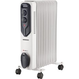 Calorifer Calorifer electric cu ulei Daewoo, 2000 W, 9 elementi, 3 canale de ulei, 3 nivele de putere, termostat reglabil, protectie supraincalzire, indicator luminos, role de deplasare