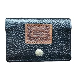 Kavatza Portofel tutun piele naturala mini Clasic negru Multifunctional Scrumiera portabila / stash