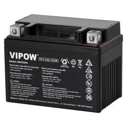 Acumulator moto VIPOW MC, 12V, 4Ah, pentru motociclete, scutere si ATV-uri, BAT0504