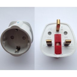 Adaptor priza Anglia tata - Romania mama OEM, cu siguranta, 250V, 16A, 1 post, utilizare interior, DZ087042