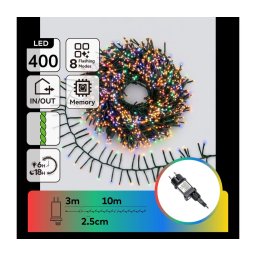 Aigostar - Ghirlandă LED de exterior pentru Crăciun 400xLED/8 funcții 13m IP44 multicoloră