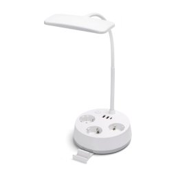 Aigostar - Lampă de birou LED dimabilă cu prize și port USB LED/4,6W/230V albă
