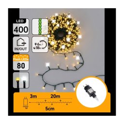 Aigostar - LED Ghirlandă de Crăciun pentru exterior 320xLED+80xLED 23m IP44 alb cald+alb rece