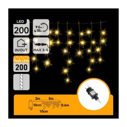 Aigostar - LED ghirlandă luminoasă de exterior pentru Crăciun 200xLED 8x0,6m IP44 alb cald