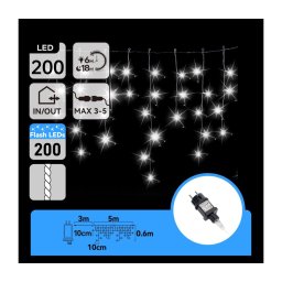 Aigostar - LED ghirlandă de Crăciun pentru exterior 200xLED 8x0,6m IP44 alb rece