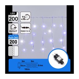 Aigostar - ghirlandă de Crăciun LED pentru exterior, 200 LED, 8x0,4 m, IP44, albastră