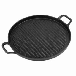 Tigaie Grill din Fonta, 31 cm, Neagra, Perfect Home