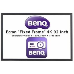Ecran De Proiectie BenQ Screen Projector 92inch 203.2 x 114.5cm 16:9 4K Rama Fixa Perete