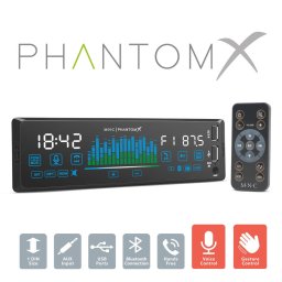 Player Auto MNC PhantomX 1 DIN 4 x 50W Comanda prin Gesturi BT MP3 AUX USB Negru