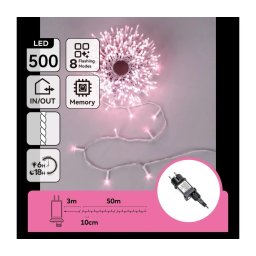 Aigostar - LED Ghirlandă de Crăciun pentru exterior 500xLED/8 funcții IP44 roz
