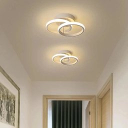 Lustra LED Vertex Circula 21W cu 2 cercuri, alb mat, 3 temperaturi de culoare