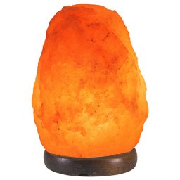 Lampa din sare de Himalaya naturala, cu variator si baza din lemn