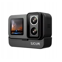 Camera Video de Actiune SJCAM SJ20 Charging Combo Obiectiv Dublu Rezolutie 4K Baterie Suplimentara 1050mAh + Selfie Stick Negru