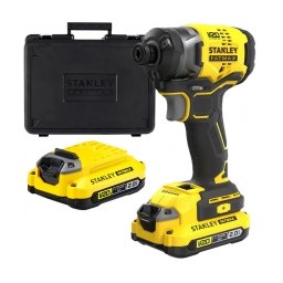 Stanley - SFMCF820D2K - Masina de insurubat cu impact cu 2 acumulatori si incarcator, Li-Ion, 18 V, 2 Ah, 190 Nm, -, valiza plastic