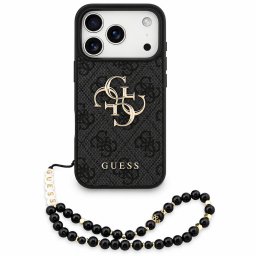 Husa Husa pentru iPhone 18 Pro Max / iPhone 17 Pro Max - Guess Hardcase 4G Classic Logo with Strap (GUHCP18XP4GMGSK) - Black