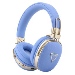 Casti Over-ear, BT, ENC, 200mAh, USB-C - Guess Grained Triangle Logo (GUBHP72PGTCSB) - Blue