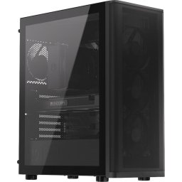 Carcasa Ventum 400 Air, MiddleTower, ATX, 4 ventilatoare incluse, Negru