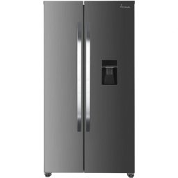 Frigider Side by Side FRAM FSBS-HM440NFXWDE++, 439L, No Frost, Inverter, Dozator apă, Display Touch, Clasa E, Dark Gray