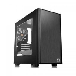 Carcasa PC Thermaltake Versa H17, microATX, MiniTower, Geam plexiglass, Fara sursa, 5 ventilatoare compatibile, 1 inclus, Negru