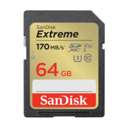 Card Sandisk SDXC Extreme 64Gb Clasa 10 / UHS-1 U3 SDSDXV2-064G-GNCIN