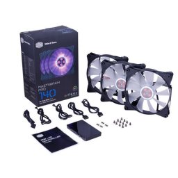 MasterFan Pro 140 mm cu flux de aer RGB, 3 în 1 cu controler LED RGB.